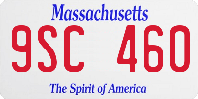 MA license plate 9SC460