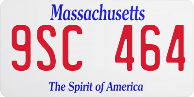 MA license plate 9SC464