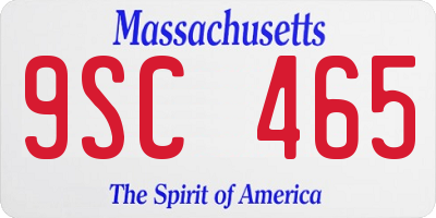 MA license plate 9SC465