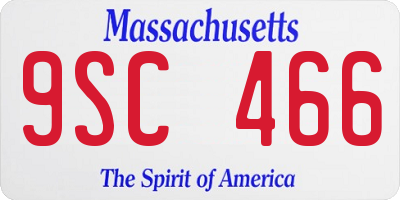 MA license plate 9SC466