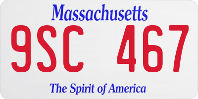 MA license plate 9SC467