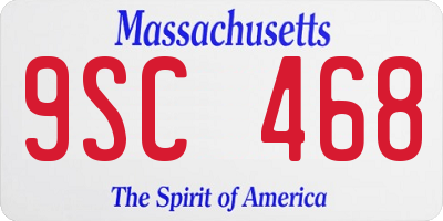 MA license plate 9SC468