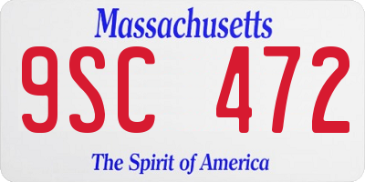 MA license plate 9SC472