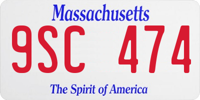 MA license plate 9SC474