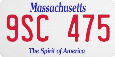 MA license plate 9SC475