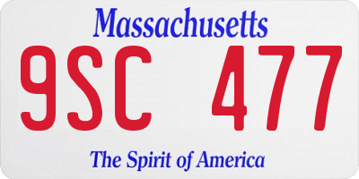 MA license plate 9SC477