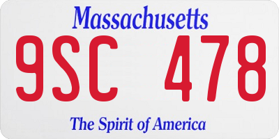 MA license plate 9SC478