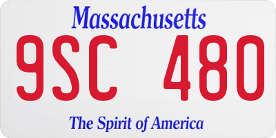 MA license plate 9SC480