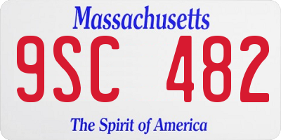 MA license plate 9SC482