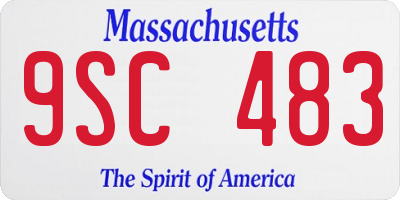 MA license plate 9SC483