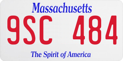MA license plate 9SC484