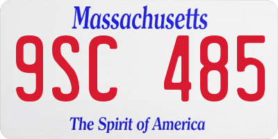 MA license plate 9SC485