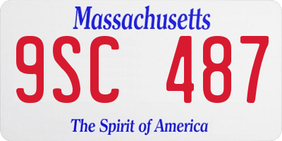 MA license plate 9SC487