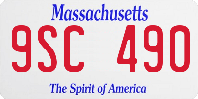 MA license plate 9SC490