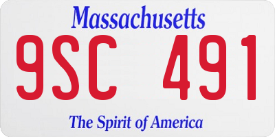 MA license plate 9SC491