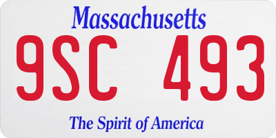 MA license plate 9SC493