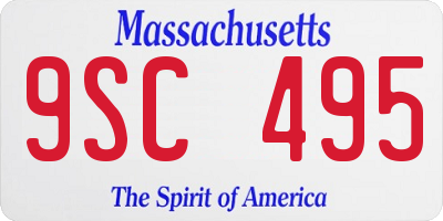 MA license plate 9SC495