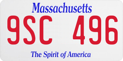 MA license plate 9SC496