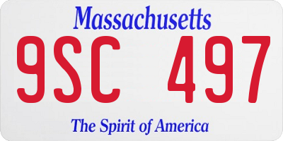 MA license plate 9SC497