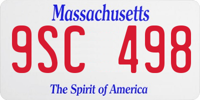MA license plate 9SC498