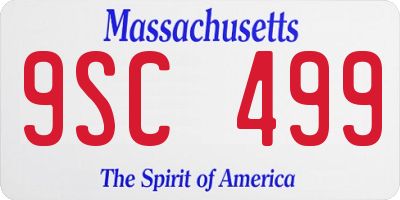 MA license plate 9SC499