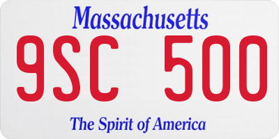 MA license plate 9SC500