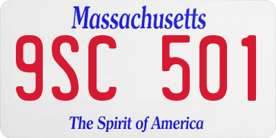 MA license plate 9SC501