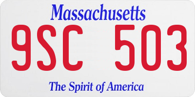 MA license plate 9SC503