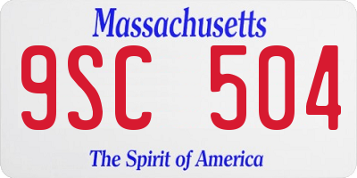 MA license plate 9SC504