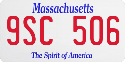 MA license plate 9SC506
