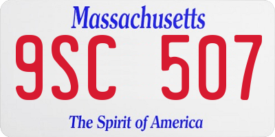 MA license plate 9SC507