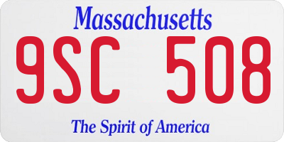 MA license plate 9SC508
