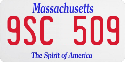 MA license plate 9SC509