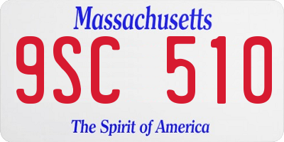 MA license plate 9SC510