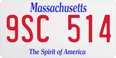 MA license plate 9SC514