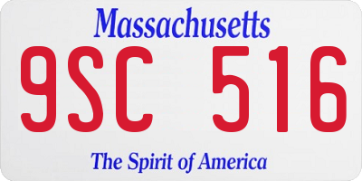 MA license plate 9SC516