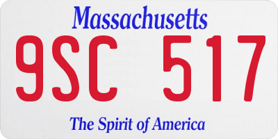 MA license plate 9SC517
