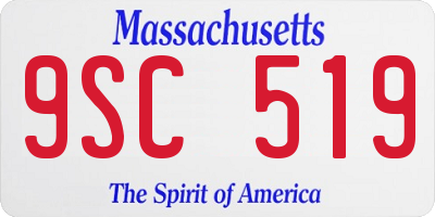MA license plate 9SC519