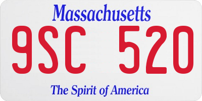 MA license plate 9SC520