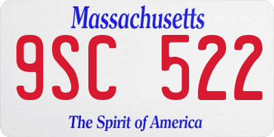 MA license plate 9SC522