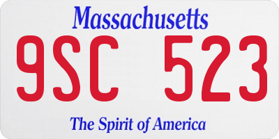MA license plate 9SC523