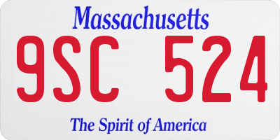 MA license plate 9SC524