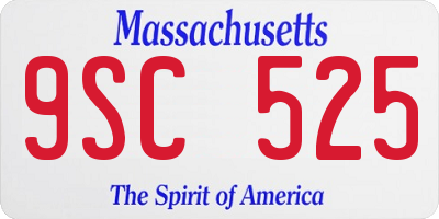 MA license plate 9SC525