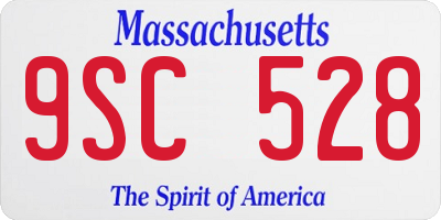 MA license plate 9SC528