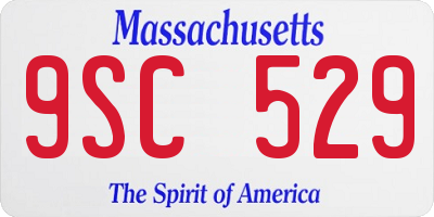 MA license plate 9SC529