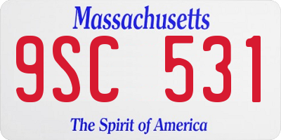 MA license plate 9SC531