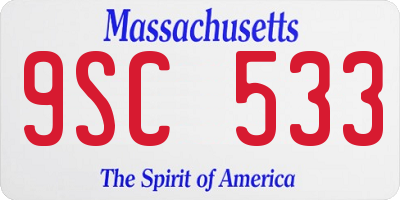 MA license plate 9SC533