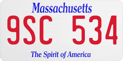 MA license plate 9SC534