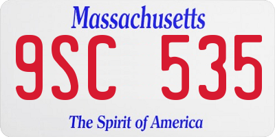 MA license plate 9SC535