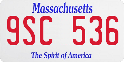 MA license plate 9SC536